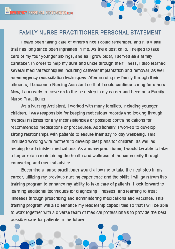 nurse practitioner goal statement examples